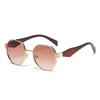 Nuevas Gafas de Sol Poligonales de Metal Moda Europea y Americana de Alta Gama Gafas de Sol Versátiles Montura Cuadrada Estilo Urbano Gafas de Sol Retro