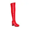 Botas largas sexys estilo europeo y americano, tacón grueso, botas de mujer hasta la rodilla, tallas grandes, comercio exterior 32-48