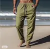 Amazon Nuevo AliExpress Verano Europeo y Americano Hombre Hip Hop Transpirables Algodón Lino Holgados Casual Deportivos Pantalones