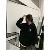 Ins Suéter Super Fire para Mujer Otoño e Invierno Oversize con Capucha Forro Polar Engrosado Moda Coreana Estudiante Holgado Top