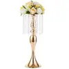 Adereços de Casamento Estilo Europeu Vaso de Flores de Ferro Forjado Decoração da Mesa Principal Arrumador de Flores Mesa de Assinaturas Suporte de Flores de Cristal Recipientes Ornamentos de Flores de Mesa