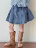 Traje de Mezclilla para Niñas Tongsen Tongma Conjunto de Verano 2026 Conjunto de Dos Piezas con Top sin Mangas y Falda para Niños