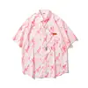 Camisa Floral de Manga Corta Estilo Retro de Hong Kong para Mujer 2026 Camisa de Manga Corta con Estampado de Corazones con Diseño Único Top con Protección Solar para Verano