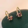 Corea del Sur personalidad de la moda Celebridad de Internet pendientes sencillos combinables pendientes sencillos de diamante morado ovalados pendientes de lujo ligero de alta calidad para mujer