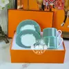 Suministro Directo de Fábrica H Marca Taza y Platillo de Café Juego de Porcelana Hueso Juego de Té de la Tarde Taza de Té Negro Taza y Platillo Doble de Lujo Ligero Regalo de Boda