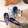 Pegatinas para Uñas de Navidad al por Mayor ins Caliente Papá Noel Copo de Nieve Calcetines de Regalo Pegatinas para Uñas de Dibujos Animados