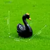 Mini Paisagem Criativa Coroa Casal Cisne Estatuetas, Decorações DIY para Jardinagem, Acessórios para Pendurar, Mini Enfeites