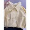 Camisa Casual Holgada para Mujer 2024 Primavera Nueva Bordada de Poni Algodón Lavado Manga Larga Versátil Camisa para Vestir por Capas