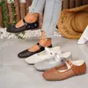 Zapatos de Salón Bajos de Comercio Exterior 2026 Nuevos Calados de Una Correa Suela Suave Punta Redonda Versátiles Estilo Retro Francés Zapatos Mary Jane para Mujer