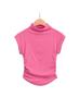 Ap23098-25 Verão Estilo Europeu e Americano Novo Design Feminino Slim Sexy Gola Alta Metade Manga Curta t