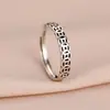 Anillo de Moneda Retro Simple Luckie para Mujer Estilo Étnico Personalizado Hueco de Cobre Anillo de Transferencia de Dinero