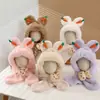 Gorro y Bufanda de Invierno para Bebé Integrados Forro Polar Cálido Protección Auditiva Cortavientos para Niños Gorro para Niños y Niñas Espesado Suave