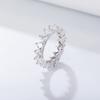 Anillo de Plata de Ley con Forma de Corazón de Melocotón Full Diamond Zirconio Venta Caliente Moda Europea y Americana Ins Anillo de Diamante para Mujer Pulsera
