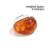 Joyería Transfronteriza Europea y Americana Anillo de Resina Transparente Hielo Manchado Colorido Anillo Curvo Ancho Apilado de Nicho