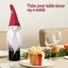 Capa de Garrafa de Vinho Papai Noel Sem Rosto com Sino