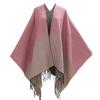 Xale de Tricô com Franjas em Degradê Outono e Inverno para Mulheres, Comércio Exterior Transfronteiriço, Em estoque, Cardigan Manto, Venda Quente da Amazon
