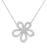 Collar de Trébol con Diamantes Relleno de Oro Girasol Nicho Cadena Clavicular de Lujo Ligero Plata de Ley Venta Directa de Fábrica