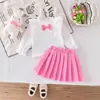 Conjunto de Suéter e Saia para Meninas 2022 Outono e Inverno Novo Estilo Saia Plissada Doce e Fashion Conjunto de Tricô de Duas Peças para Menininha