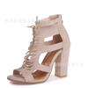 Juti Amazon deseo nuevo comercio exterior 35-43 talla zapatos de mujer Europa y Estados Unidos Roma con cordones sandalias de tacón alto mujer
