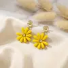 Pendientes de Borla de Flor Tachonados de Diamantes Transfronterizos Aguja de Plata Moda Europea y Americana Lujo Ligero Nuevo Estilo con Diseño Único