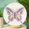 Estilo Ins pintura de parede com bordado de borboleta roxa lavanda Pacote de material de bordado DIY feito à mão criativo Fornecimento direto do fabricante