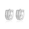 Pendientes de plata de ley S925 con incrustaciones de circonitas, de moda para mujer, ligeros, de lujo, con personalidad, con hebilla para oreja que combina con todo, diseño simple, pendientes con sentido del tacto, venta al por mayor
