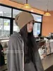 Gorro liso, estilo japonês, versátil, afina o rosto, para mulheres, moda outono e inverno, para cabeça grande, cobre as orelhas, chapéu quente, moderno para homens