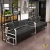 Sofá de Peluquería Silla de Espera Sofá de Acero Inoxidable Área de Descanso de Peluquería Sofá de Recepción Salón de Belleza Peluquería Exclusivo
