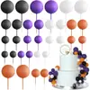 32 Peças Série de Cores de Halloween Bola de Espuma Decoração de Bolo Topper de Cupcake Aniversário Festa de Halloween Suprimentos
