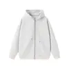 Sudadera Cardigan Pesado 2025 para Hombre Primavera y Otoño Delgada Pareja Americana Doble Cremallera Versátil Color Sólido Marca de Moda Sudadera con Capucha