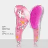 Peine Transparente de Dibujos Animados de Unicornio para Niños Peine Brillante Lindo Peine para el Cabello Anti-Nudos Peine Masajeador con Cojín de Aire