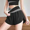 Conjunto de Ropa de Yoga Patchwork de Color Contrastante para Mujer con Chaleco Acolchado y Shorts Anti-Exposición, Conjunto Deportivo de Dos Piezas para Correr y Fitness