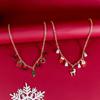 Collar con colgante navideño transfronterizo, regalo de muñeco de nieve navideño, alce, campana, joyería de aleación NK26310