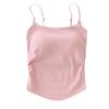 Nuevo Estilo Diseño Puro Dulce y Picante Camisola Plisada para Mujer Chaleco para Usar Exterior con Almohadilla en el Pecho Ajustado Ropa Hermosa para la Espalda para Verano