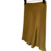 Regras Minimalistas: Saia de Seda de Amônia de Cobre, Saia Fluida, Saia de Cetim Cauda de Peixe, Saia Midi Emagrecedora e Elegante Estilo Old Money