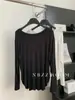 95% Viscosa, Dobladillo Denso de Modal, Camiseta de Manga Larga para Mujer, Estilo Sencillo y Fluido, Camiseta de Manga Corta con Abertura Lateral, Verano 2025