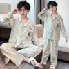 2026 Pijamas Nuevos para Niños Primavera y Otoño Estilo Coreano Cárdigan para Niños Mayores Niñas Adolescentes Ropa de Casa Infantil Conjunto de Ropa Infantil