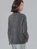 [100% Lana de Oveja] Otoño e Invierno Elegante Casual Simple Color Puro Ropa de Trabajo Solapa Grande Cremallera Jersey de Lana Tejido