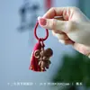 Llavero Colgante de Borla con Signo del Zodiaco de Madera de Durazno Forma de Animal Lindo Decoración de Coche Colgante de Madera para Bolsos de Hombre y Mujer