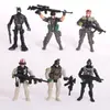 Decoración de Pastel de Cumpleaños Infantil Fuerzas Especiales Niño Pequeño Guerrero Uniforme de Camuflaje Modelo Militar Adornos Accesorios para Hornear