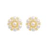 Estilo Francés Estilo Chanel Elegantes Aretes de Perlas con Diamantes y Flores de Bola Moda para Ir al Trabajo Combinación Universal Exquisitos Lujo Ligero Accesorios para las Orejas Combinación Universal