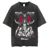Camiseta Oversized Masculina Streetwear Harajuku Estampa de Anime Japonês