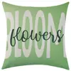 Funda de Almohada de Lino Serie de Plantas Verdes Nueva de Amazon Transfronteriza Funda de Almohada Decorativa Cuadrada para Coche Sofá Cojín