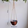 Cesta colgante de flores de paja hecha a mano Pastoral para colgar en la pared Plantación verde Maceta para flores carnosas Arte de la personalidad Cesta colgante de sauce multicapa