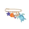Diseño de Nicho Europeo y Americano Estilo Vacaciones en la Playa Broche de Tortuga Loro Estrella de Mar Pin Multifuncional Estilo Vacaciones Venta al por Mayor