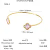 Bracelete aberto requintado, de luxo leve, moderno, simples, elegante e estiloso, em aço inoxidável banhado a ouro 18k com madrepérola e trevo de quatro folhas