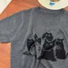 Camiseta de manga curta para mulheres, estilo verão elegante para mães de meia-idade e idosas, novo modelo 2026, top soltinho de seda gelada com gola virada, blusa leve