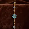 Pulsera de Pétalos de Circonita de Colores para Mujer, Artículo de Venta Caliente Transfronteriza, Llena de Diamantes, Exquisito Diseño de Rama y Flor, Pulsera de Moda de Alta Gama