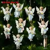 Colgante de Madera Navideño Transfronterizo Más Vendido Ángel Victoria 12 Kits para Decorar Árboles de Navidad y Ventanas