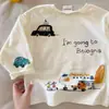 Camiseta de dibujos animados para niños, manga larga para hombre, nuevo estilo primavera/otoño 2026, top para bebé, camiseta interior de algodón para bebé, elegante para niñas